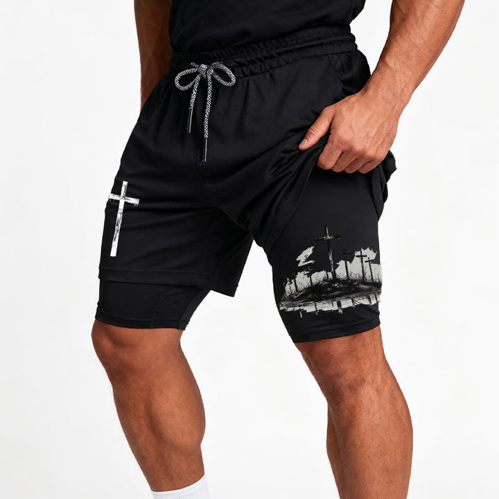 Christianartworkshop Calvary Cross Scene Performance Layered Shorts - image 13
