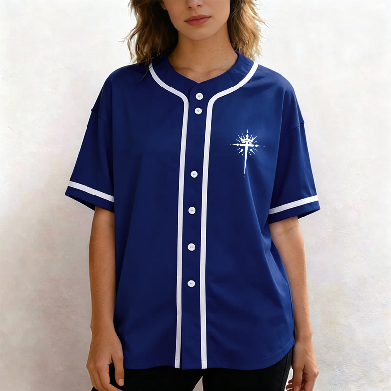 Christianartworkshop Jesus Is King Angel Wings Cross Faith Statement Custom Baseball Jersey - image 9
