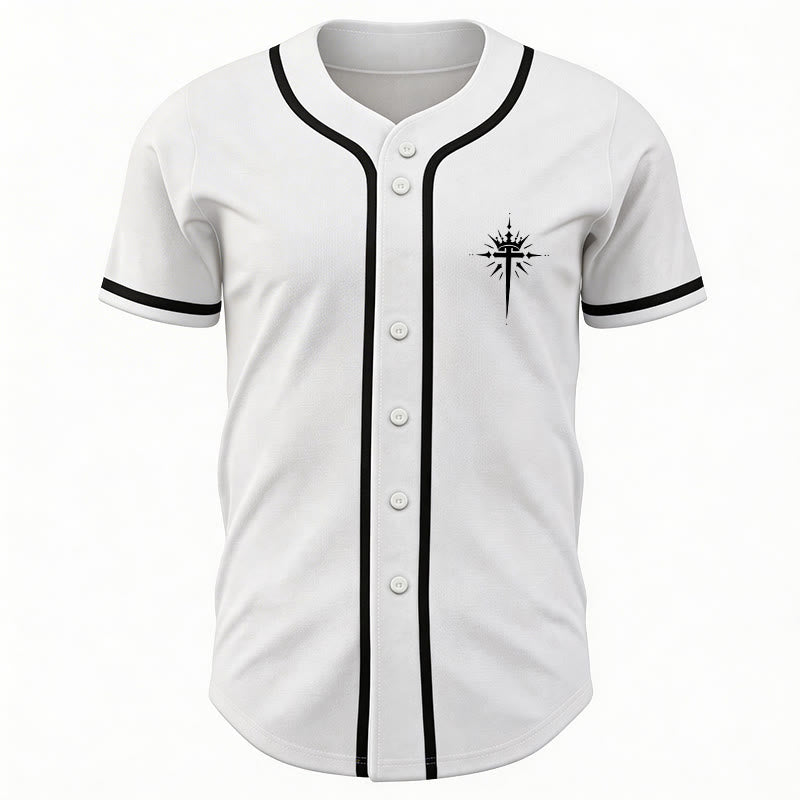 Christianartworkshop Jesus Is King Angel Wings Cross Faith Statement Custom Baseball Jersey - image 24