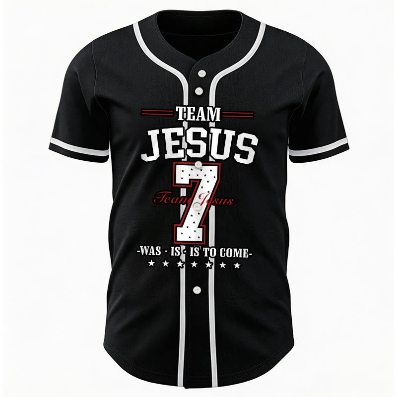 Christianartworkshop Team Jesus Was Is And Is To Come Custom Number 7 Baseball Jersey - image 10
