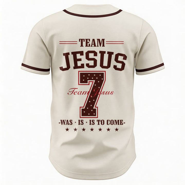 Christianartworkshop Team Jesus Was Is And Is To Come Custom Number 7 Baseball Jersey - image 27