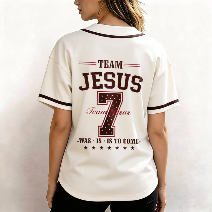 Christianartworkshop Team Jesus Was Is And Is To Come Custom Number 7 Baseball Jersey - image 26