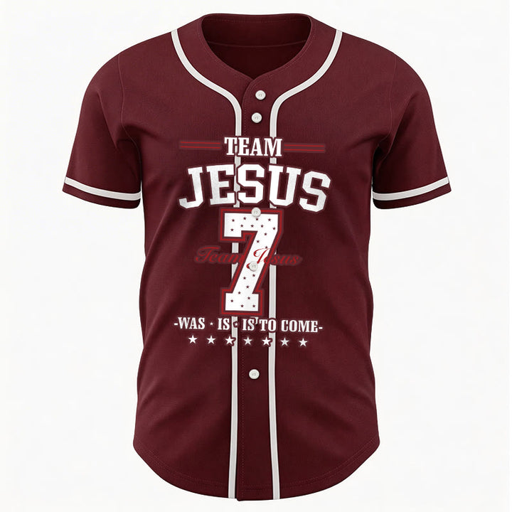 Christianartworkshop Team Jesus Was Is And Is To Come Custom Number 7 Baseball Jersey - image 38