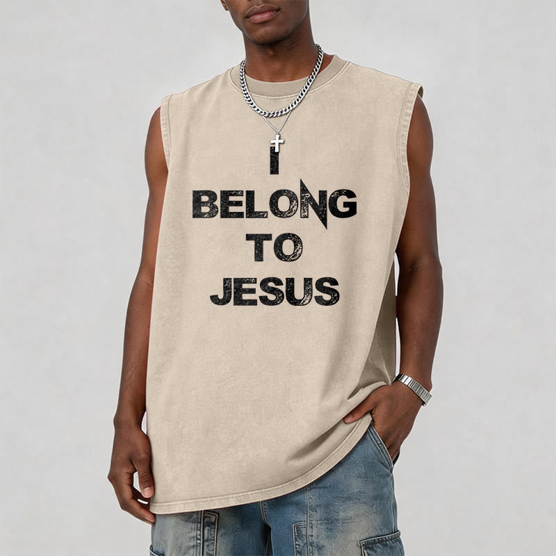 Christianartworkshop I Belong To Jesus Vintage Washed Tank Top - image 1