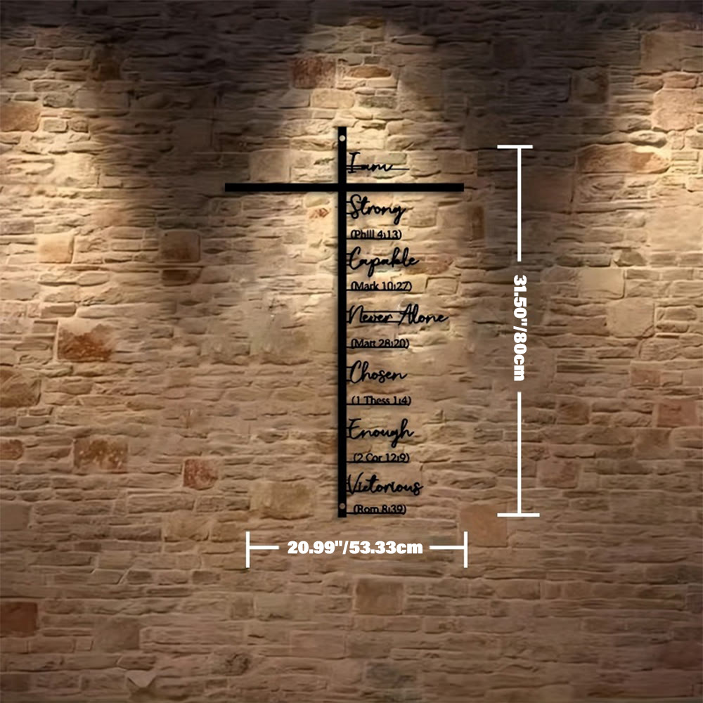 Christianartworkshop Biblical Verse Cross Metal Wall Decor: Daily Faith Reminder - Black - 20.99"*31.50"*0.05"/53.33cm*80cm*0.12cm - image 6