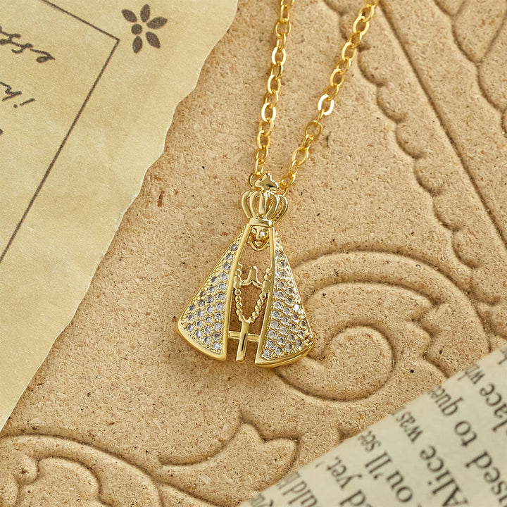 Christianartworkshop Regal Our Lady of Aparecida Pendant Necklace with Sparkling Accents: Emblem of Divine Care - image 5