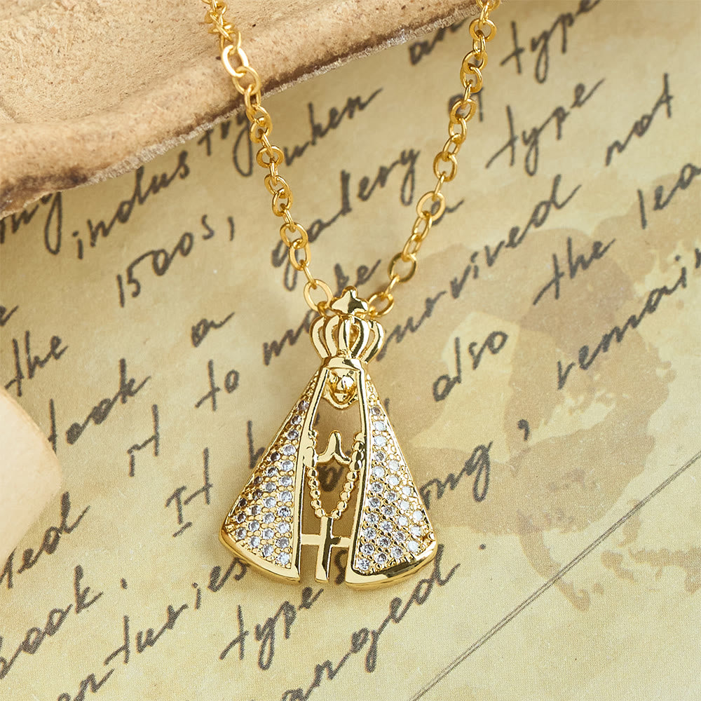 Christianartworkshop Regal Our Lady of Aparecida Pendant Necklace with Sparkling Accents: Emblem of Divine Care - image 4