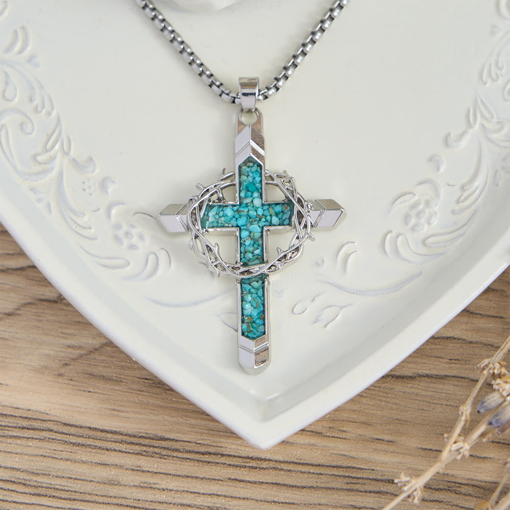 Christianartworkshop Thorn-Wrapped Inlaid Cross Pendant Necklace: A Symbol of Christ’s Sacrificial Love - image 8