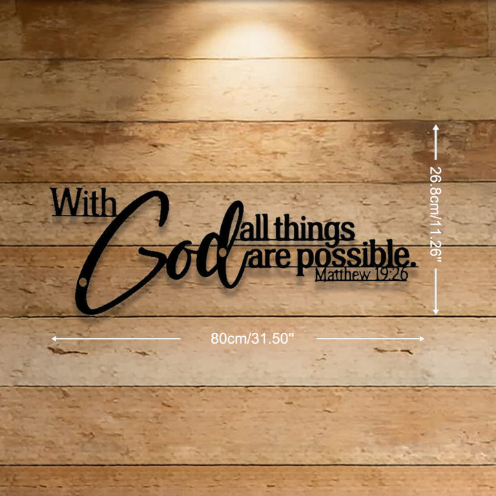 Christianartworkshop Mathew 19:26 Scripture With God All Things Are Possible Metal Wall Decor - 31.50''*11.26''*0.06''/80*28.6*0.15cm - image 9