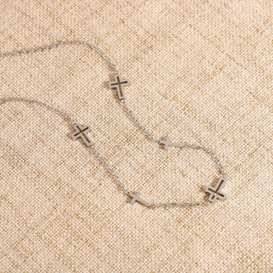 Christianartworkshop Dainty Open Cross Station Chain Necklace: A Testament to Gentle Devotion & Everlasting Christian Grace - image 4