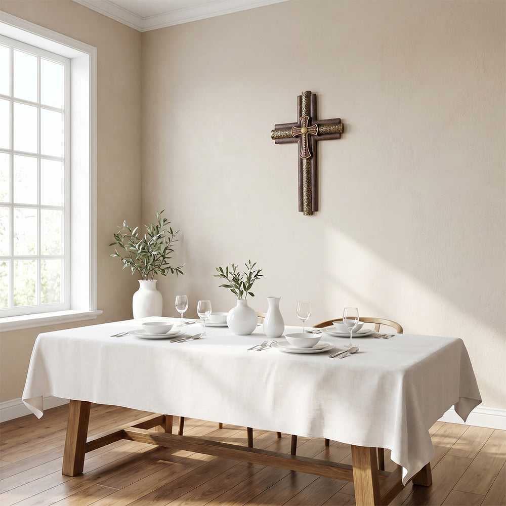 Christianartworkshop Ornate Vintage Resin Cross Wall Decor: A Symbol of Sacred Grace & Timeless Devotion - image 1