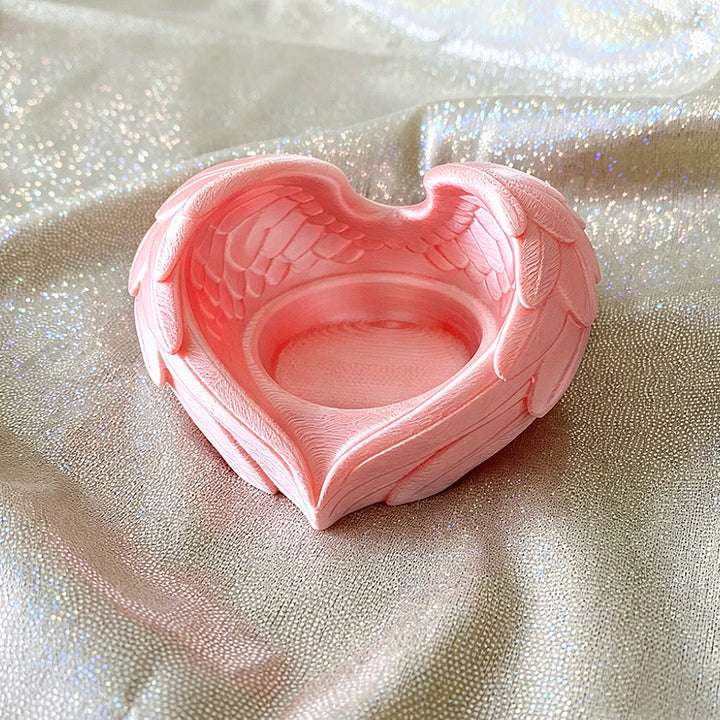 Christianartworkshop Angel Wings Heart Candle Holder Decorative Ornament: Embody Divine Light & Peaceful Warmth - image 4