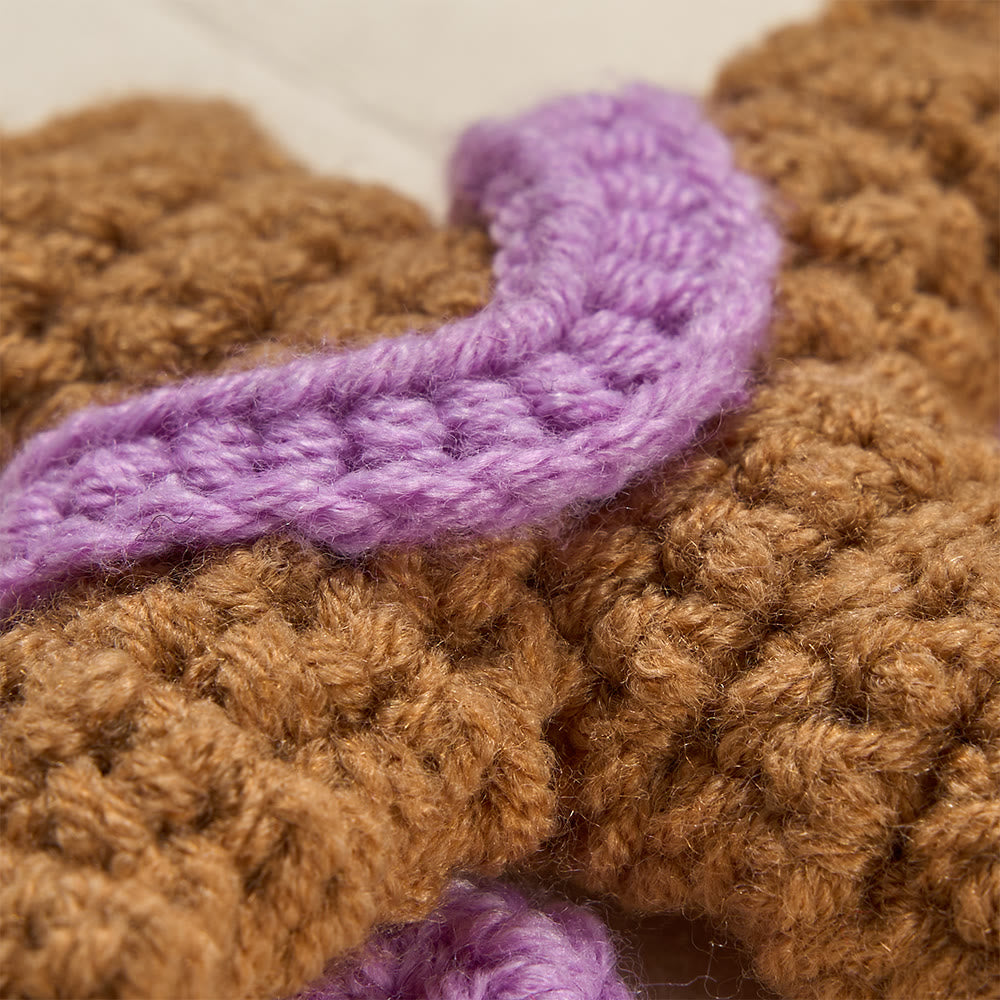 Christianartworkshop Hand-Crocheted Cross Keychain with Purple Accent: A Symbol of Cozy Faith & Warm Divine Love - image 4