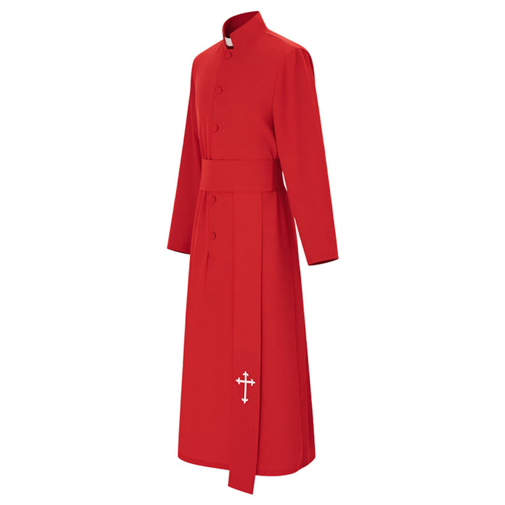Christianartworkshop Elegant Tri-Color Liturgical Clergy Robes with Waistband & Cross - image 5