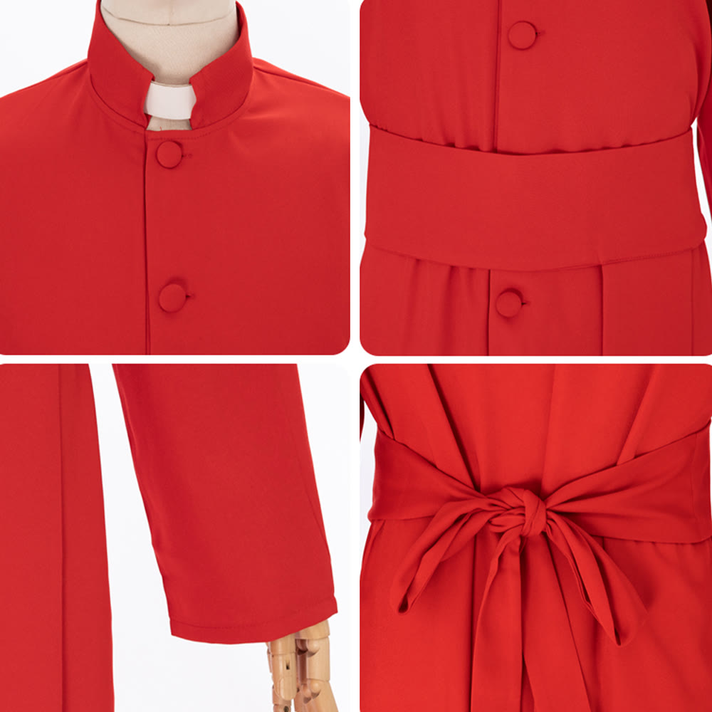 Christianartworkshop Elegant Tri-Color Liturgical Clergy Robes with Waistband & Cross - image 11