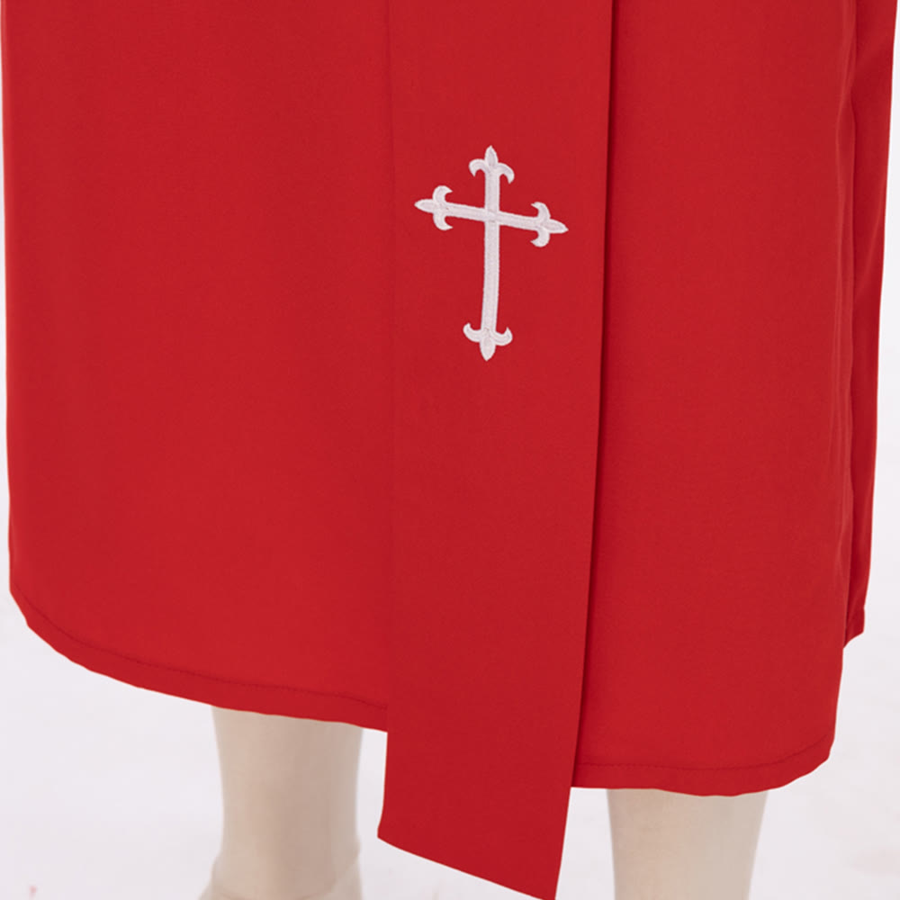 Christianartworkshop Elegant Tri-Color Liturgical Clergy Robes with Waistband & Cross - image 8