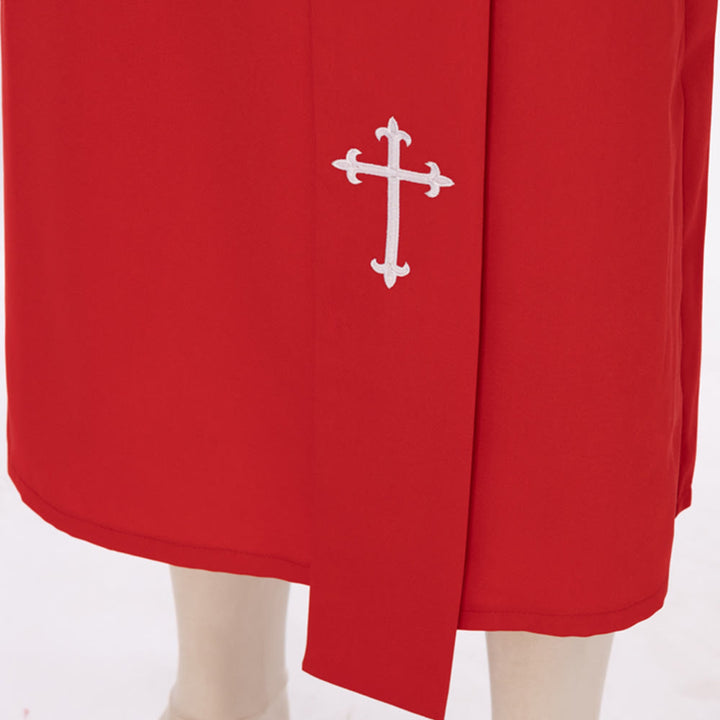 Christianartworkshop Elegant Tri-Color Liturgical Clergy Robes with Waistband & Cross - image 8