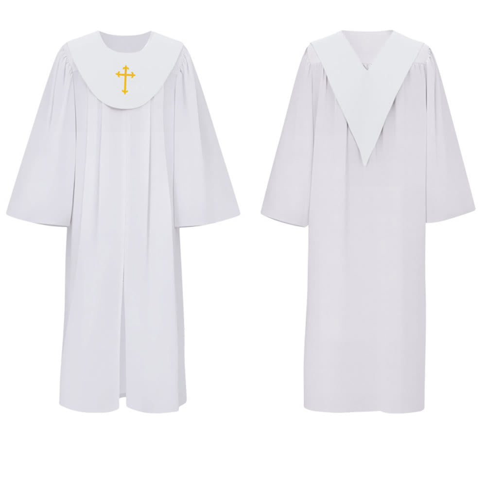 Christianartworkshop Divine Clergy Robe for Religious Services - Cross Accent Yoke - image 3