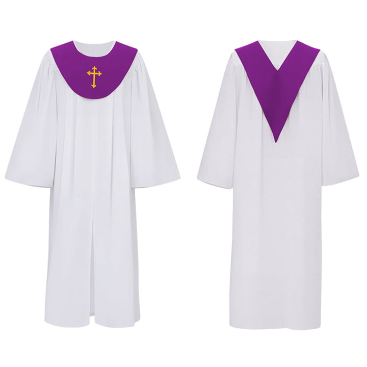 Christianartworkshop Divine Clergy Robe for Religious Services - Cross Accent Yoke - image 25
