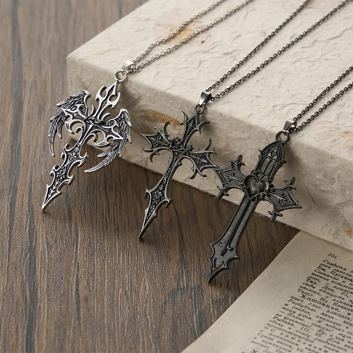 Christianartworkshop Crown of Thorns Gothic Cross Pendant Necklace: Emblem of Christ's Sacrifice & Redemption - image 1