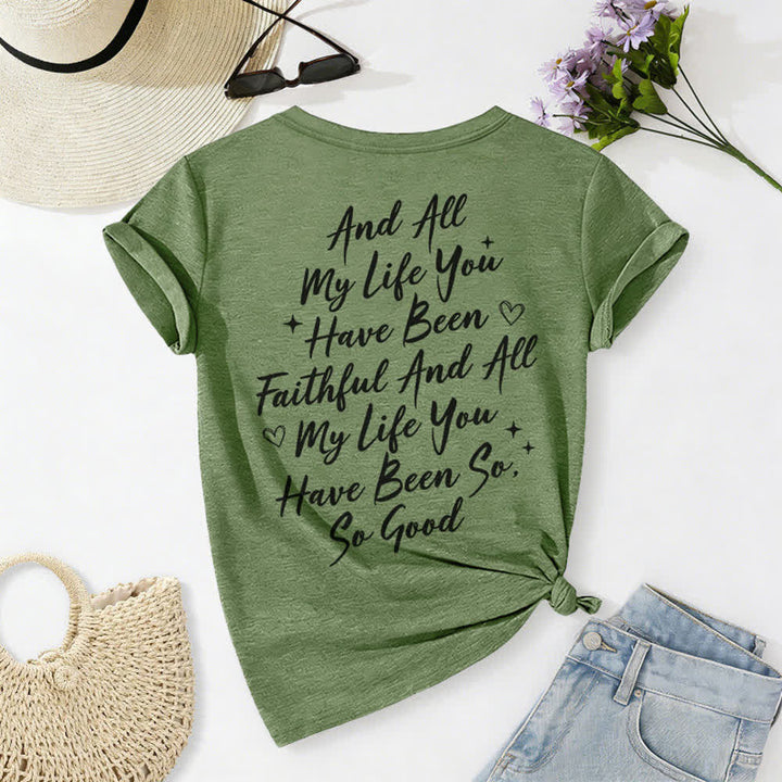 Christianartworkshop Women's I Will Sing Of The Goodness Of God Casual V-neck T-shirt - image 26
