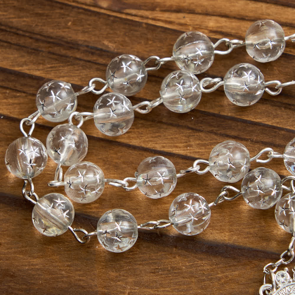 Christianartworkshop Frosted Bead Six Tablets Rosary with St. Benedict Medal and Cross - image 7
