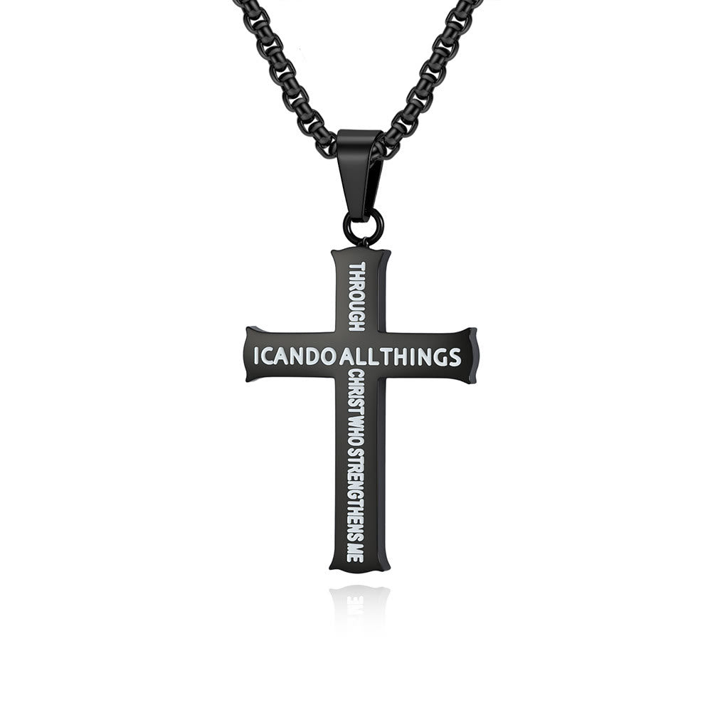 Christianartworkshop Stainless Steel Cross Pendant Necklace with Philippians 4:13 Quote: A Reminder of Divine Strengthening - image 6