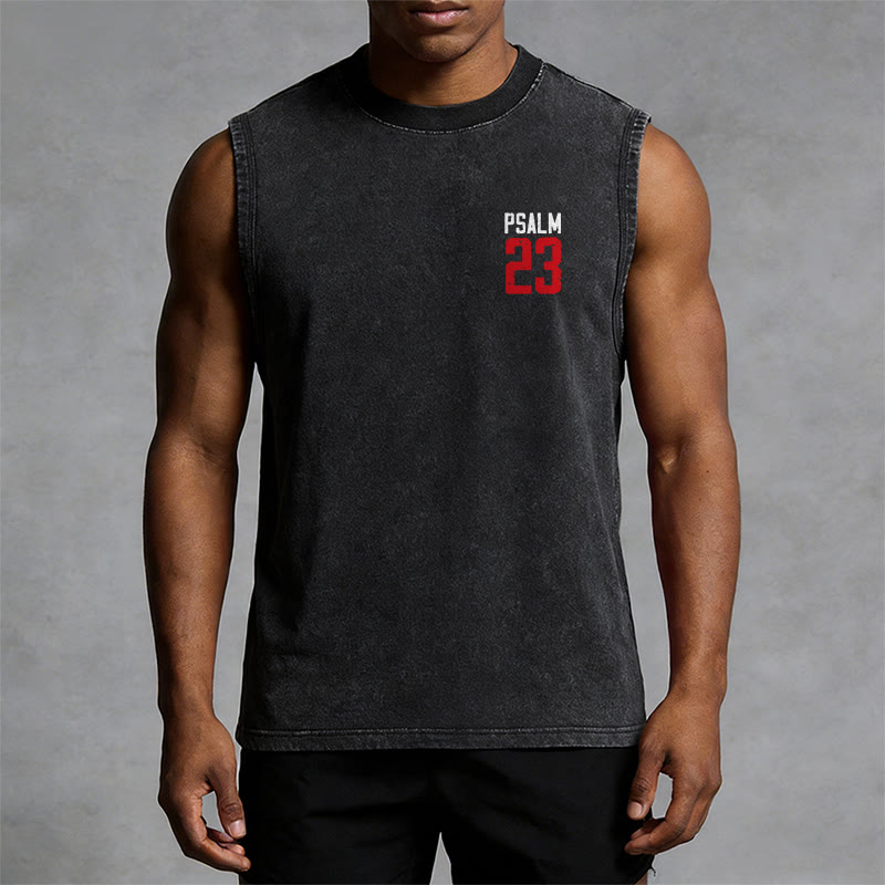 Christianartworkshop Psalm 23 The Lord Is My Shepherd Vintage Washed Tank Top - image 1