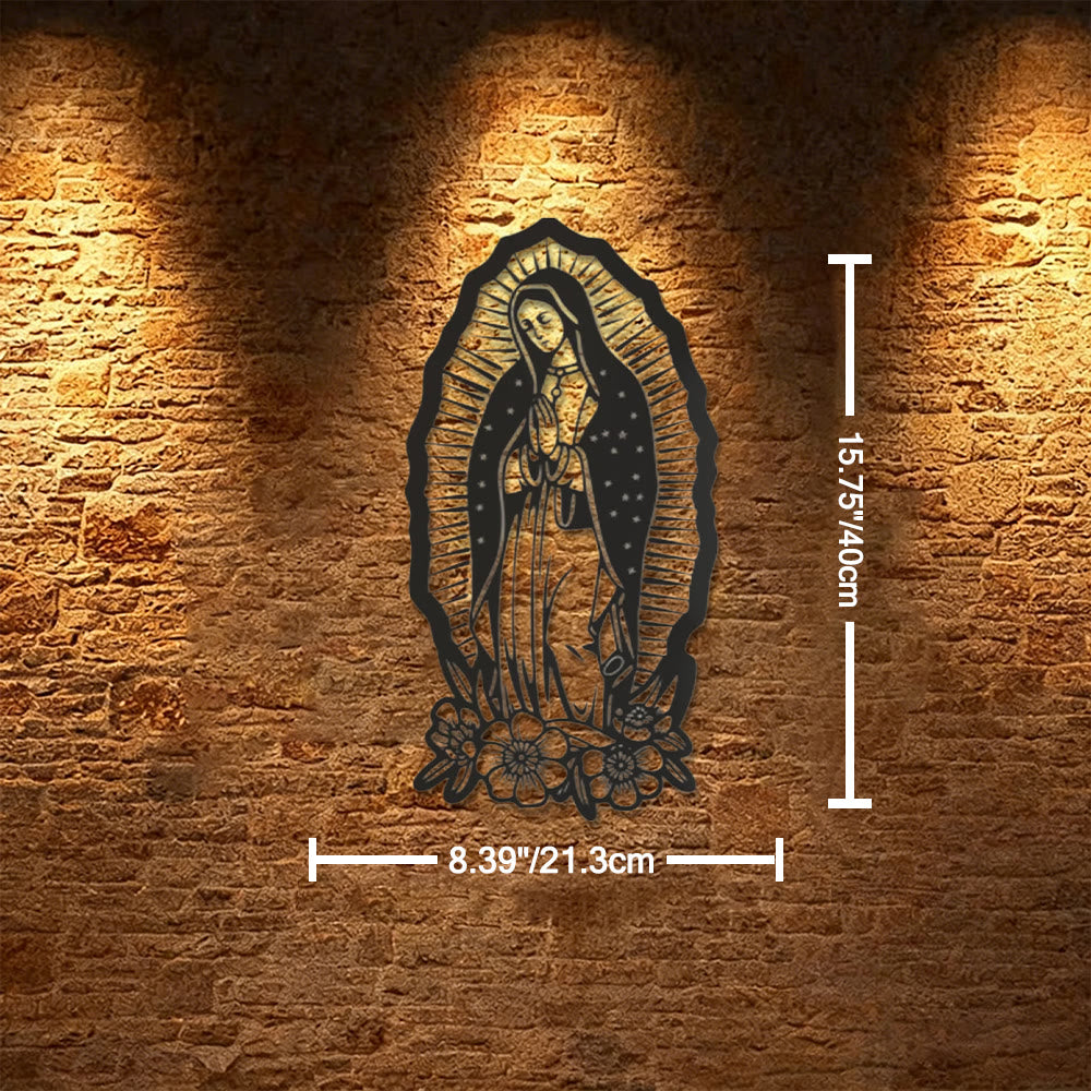 Christianartworkshop Our Lady of Guadalupe Metal Wall Decor: A Symbol of Faith and Divine Grace - 8.39''*15.75''*0.04''/21.3cm*40cm*0.1cm - image 5