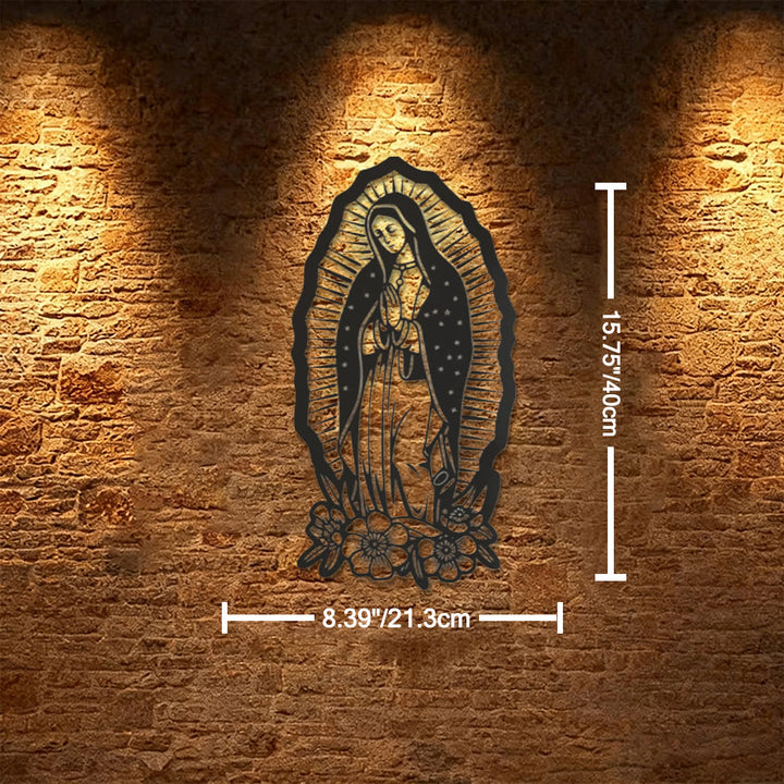 Christianartworkshop Our Lady of Guadalupe Metal Wall Decor: A Symbol of Faith and Divine Grace - 8.39''*15.75''*0.04''/21.3cm*40cm*0.1cm - image 5