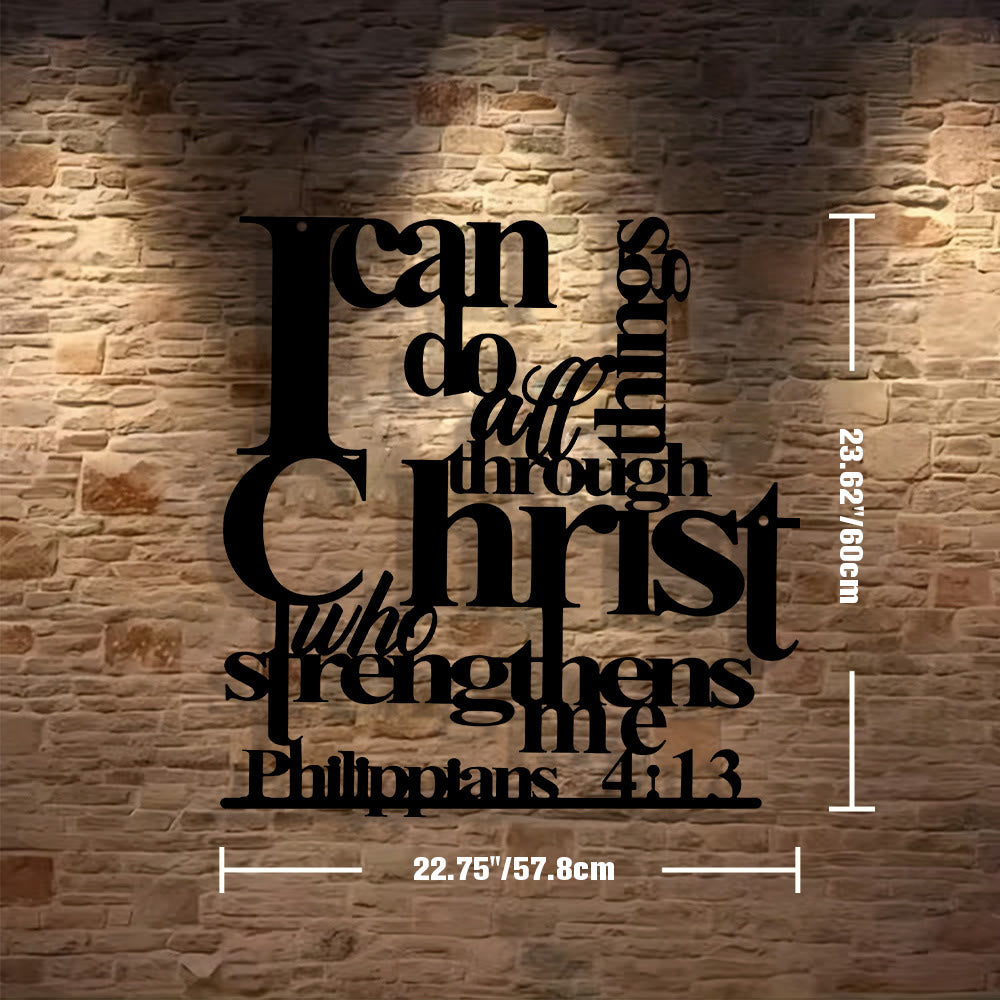 Christianartworkshop Philippians 4:13 I Can Do All Things Metal Wall Decor: Christ’s Strength for Your Walls - 22.75"*23.62*0.06"/ 57.8*60*0.15cm - image 9