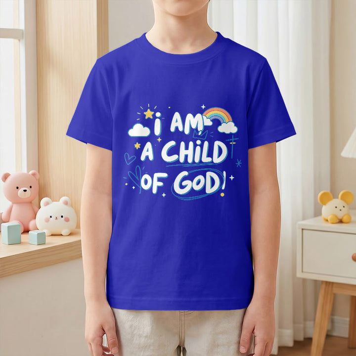 Christianartworkshop Whimsical Cloud & Cross Kids T-Shirt with I Am a Child of God - image 20