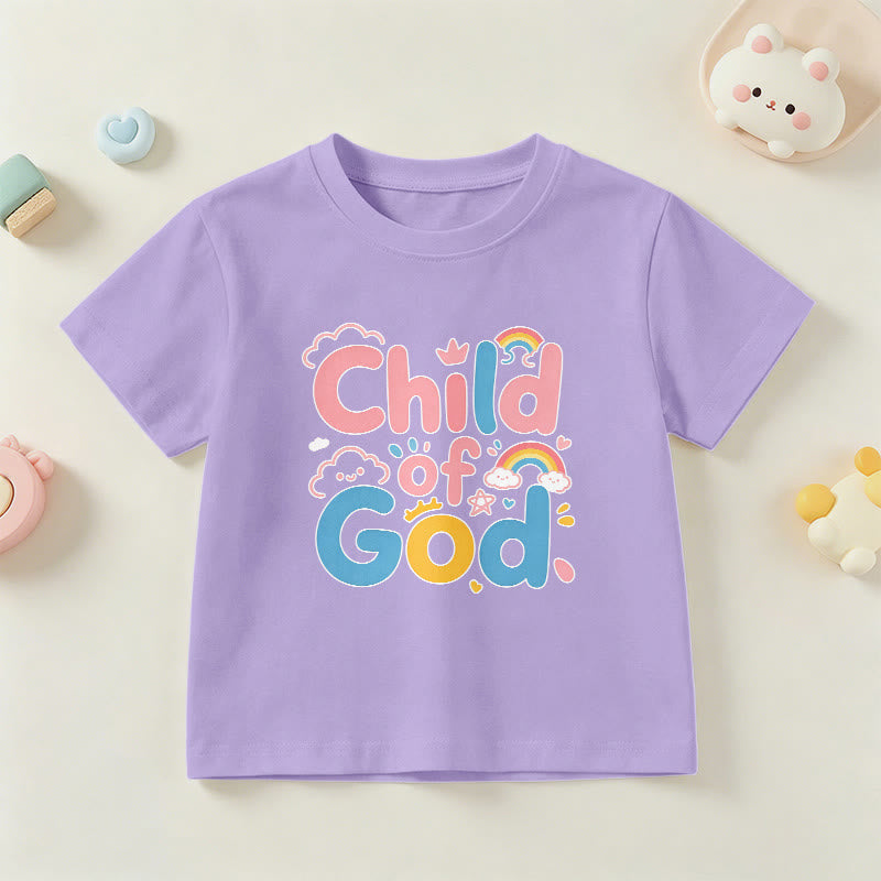 Christianartworkshop Uplifting Child of God Rainbow Accent Kids T-Shirt - Purple - US/UK/AU 14, EU170 - image 3