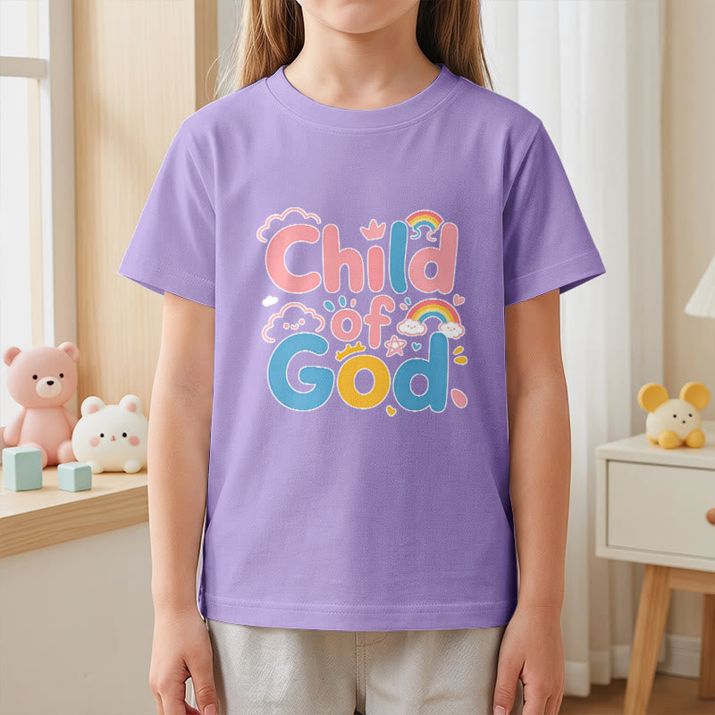 Christianartworkshop Uplifting Child of God Rainbow Accent Kids T-Shirt - image 5