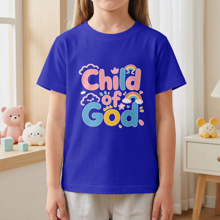 Christianartworkshop Uplifting Child of God Rainbow Accent Kids T-Shirt - image 2