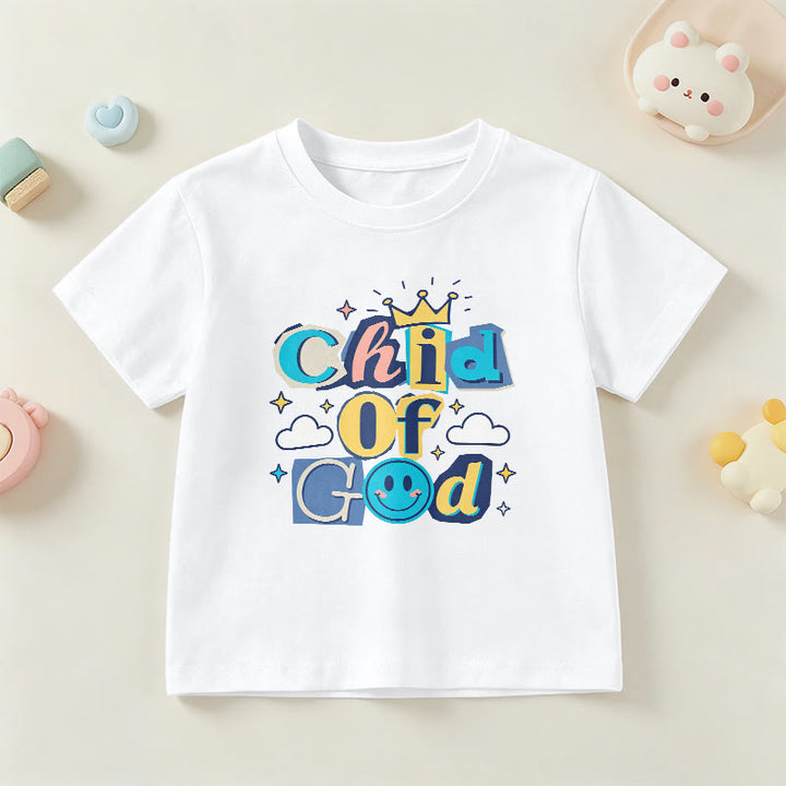 Christianartworkshop Whimsical Crown and Star Accent Child of God Kids T-Shirt - White - US/UK/AU 14, EU170 - image 18