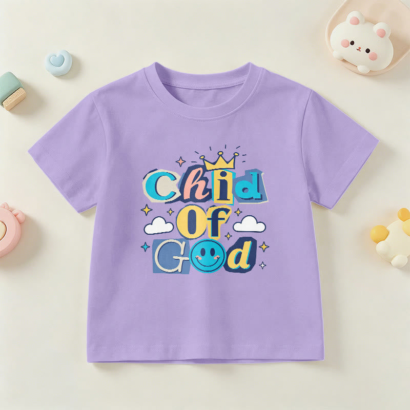 Christianartworkshop Whimsical Crown and Star Accent Child of God Kids T-Shirt - Purple - US/UK/AU 14, EU170 - image 6