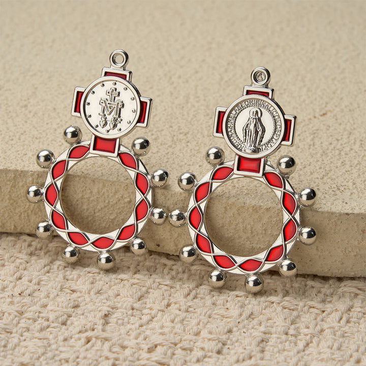 Christianartworkshop Vibrant Enamel Our Lady Finger Rosary with Round Prayer Bead Accents: A Daily Symbol of Comfort and Hope - image 2