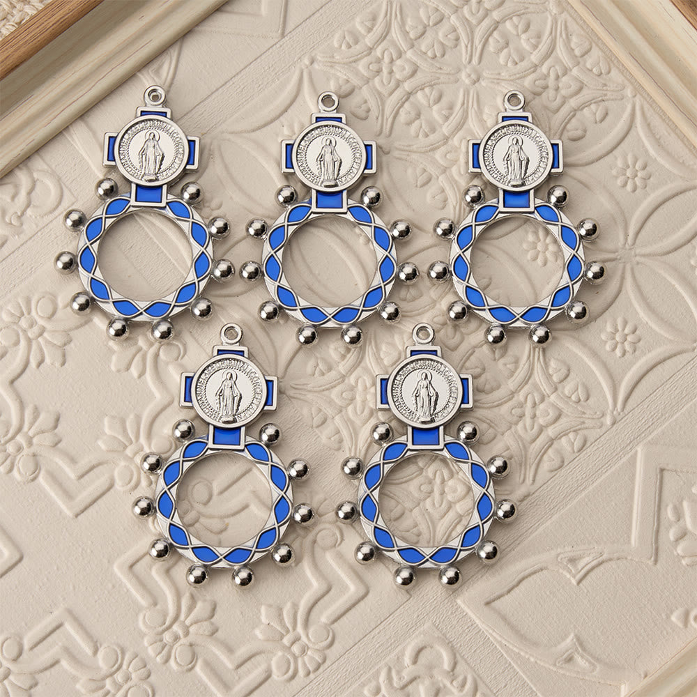Christianartworkshop Vibrant Enamel Our Lady Finger Rosary with Round Prayer Bead Accents: A Daily Symbol of Comfort and Hope - image 7