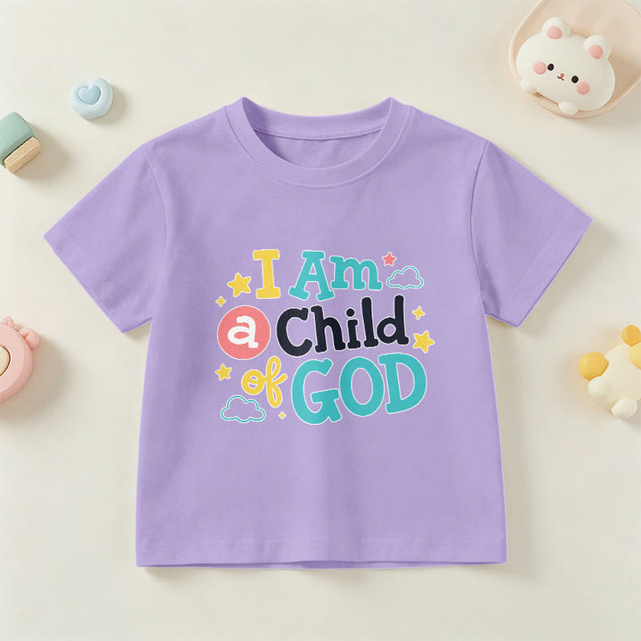 Christianartworkshop Devotional Whimsical Cloud and Star I Am a Child of God Kids T-Shirt - Purple - US/UK/AU 14, EU170 - image 6