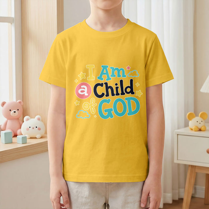 Christianartworkshop Devotional Whimsical Cloud and Star I Am a Child of God Kids T-Shirt - image 28