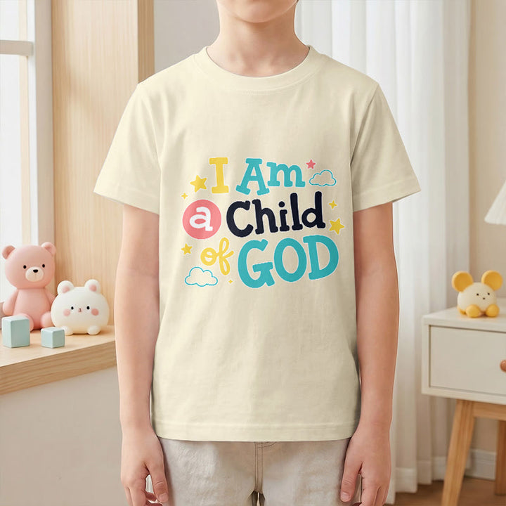 Christianartworkshop Devotional Whimsical Cloud and Star I Am a Child of God Kids T-Shirt - image 22