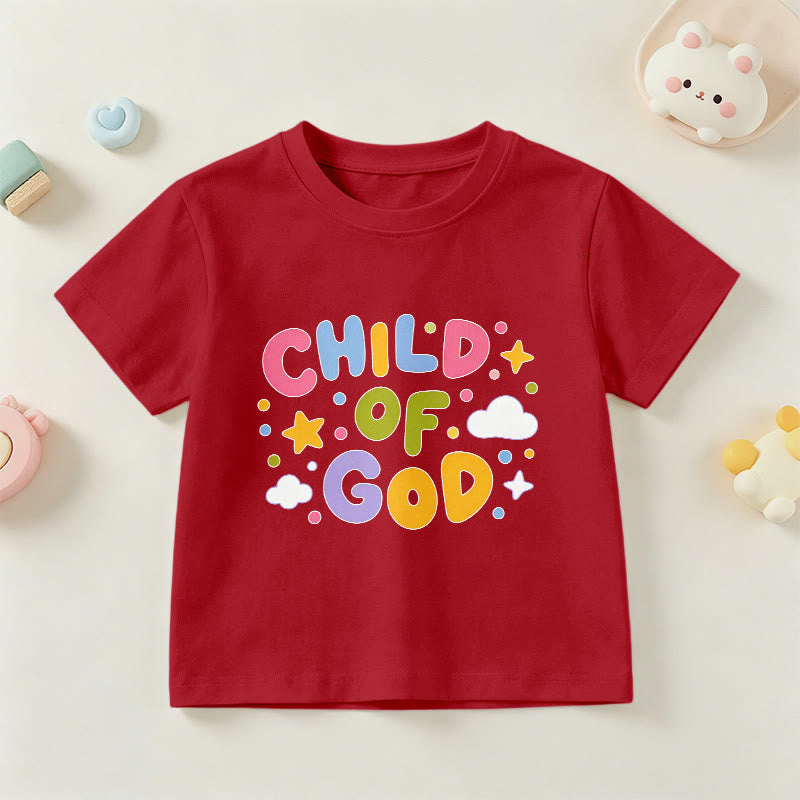 Christianartworkshop Whimsical Pastel Block Letter Child of God Kids T-Shirt - Red - US/UK/AU 14, EU170 - image 12