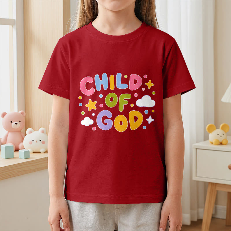Christianartworkshop Whimsical Pastel Block Letter Child of God Kids T-Shirt - image 14