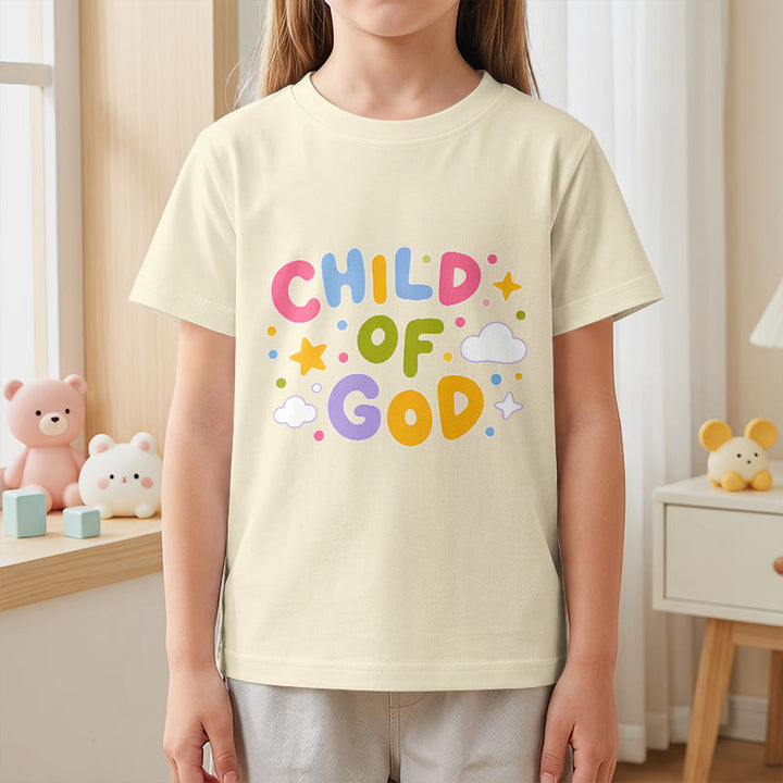 Christianartworkshop Whimsical Pastel Block Letter Child of God Kids T-Shirt - image 23