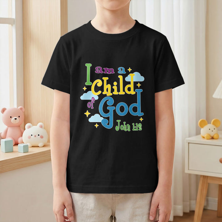 Christianartworkshop Uplifting Whimsical Cloud & Star I Am a Child of God John 1:12 Kids T-Shirt - image 25