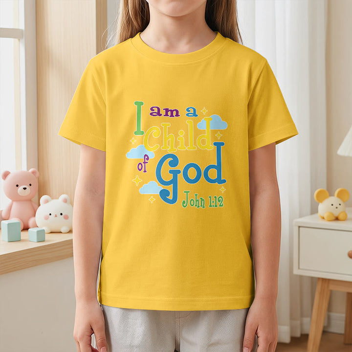Christianartworkshop Uplifting Whimsical Cloud & Star I Am a Child of God John 1:12 Kids T-Shirt - image 29