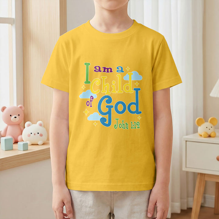 Christianartworkshop Uplifting Whimsical Cloud & Star I Am a Child of God John 1:12 Kids T-Shirt - image 28