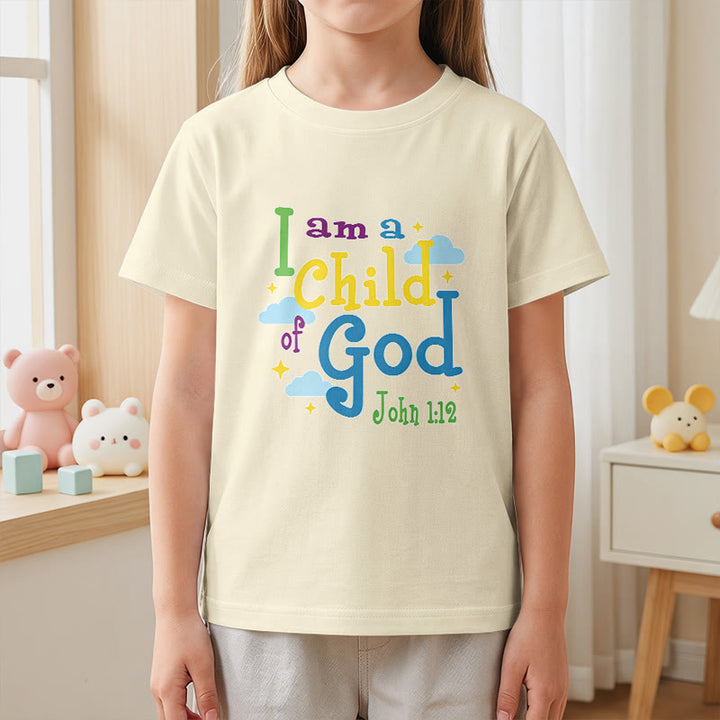 Christianartworkshop Uplifting Whimsical Cloud & Star I Am a Child of God John 1:12 Kids T-Shirt - image 23