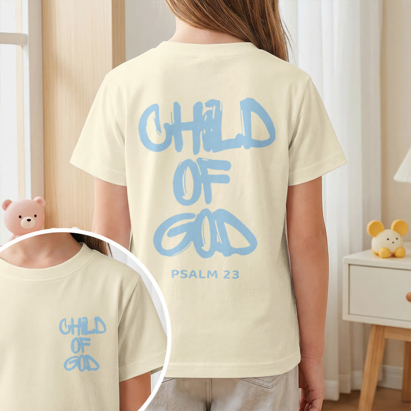 Christianartworkshop Devotional Scripture Verse Child of God Psalm 23 Kids T-Shirt - image 37